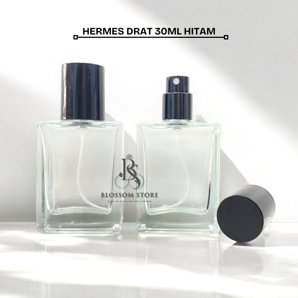Botol Parfum Hermes Drat 30ML Tutup Hitam - Botol Parfum Hermes 30ML Perlusin