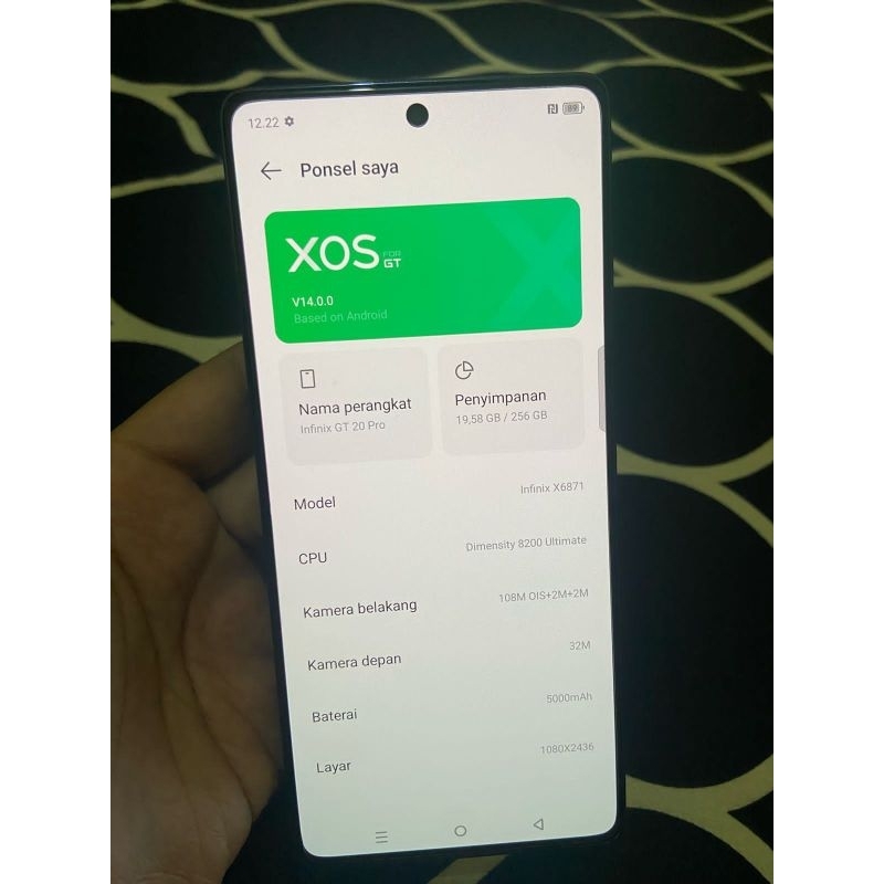 Infinix GT 20 Pro 12/256 GB - Handphone Second Berkualitas