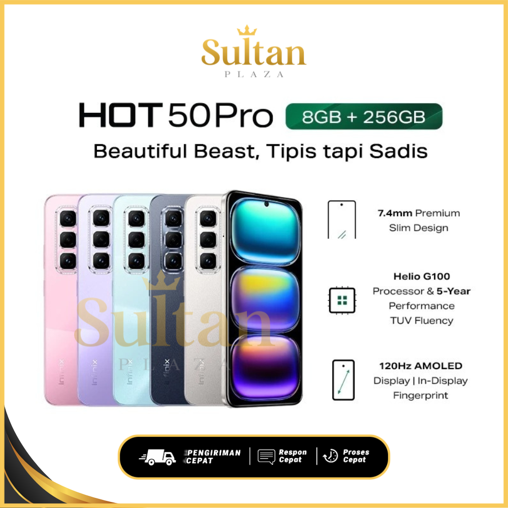 Infinix Hot 50 Pro 8/256GB Helio G100 Layar 120Hz Amoled NFC Garansi Resmi