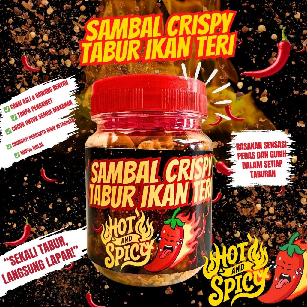 

Sambal Tabur Crispy Ikan Teri Pedas Gurih Nikmat 100 Gr
