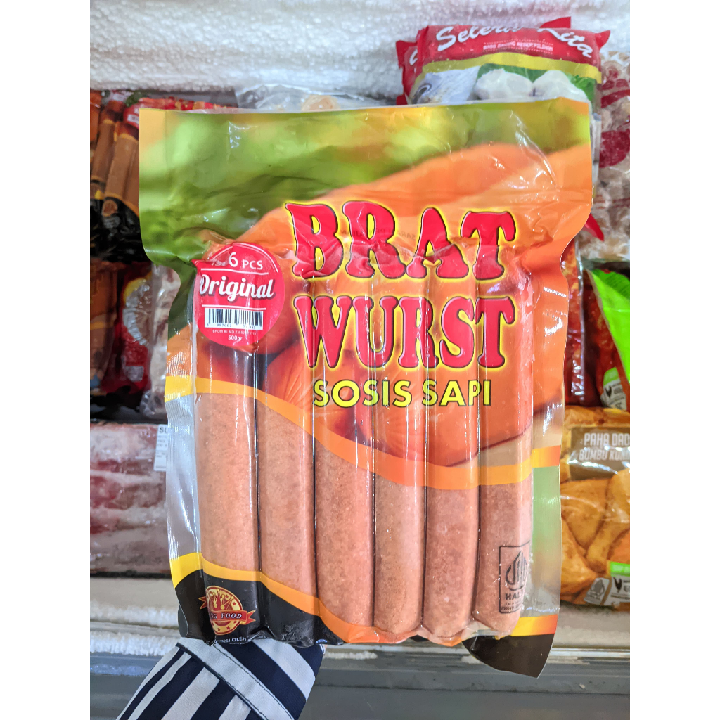 

King Food Sosis Bakar Bratwurst / Original / keju / lada hitam / 500g / JUMBO 6 pcs