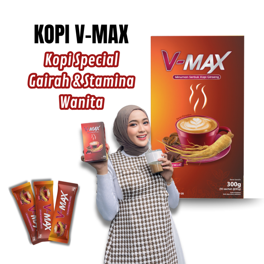 

V-MAX Minuman Cokelat Khusus Wanita 1 Box Isi 10 Sachet - Kopi V Max Original Special 3 Sachet