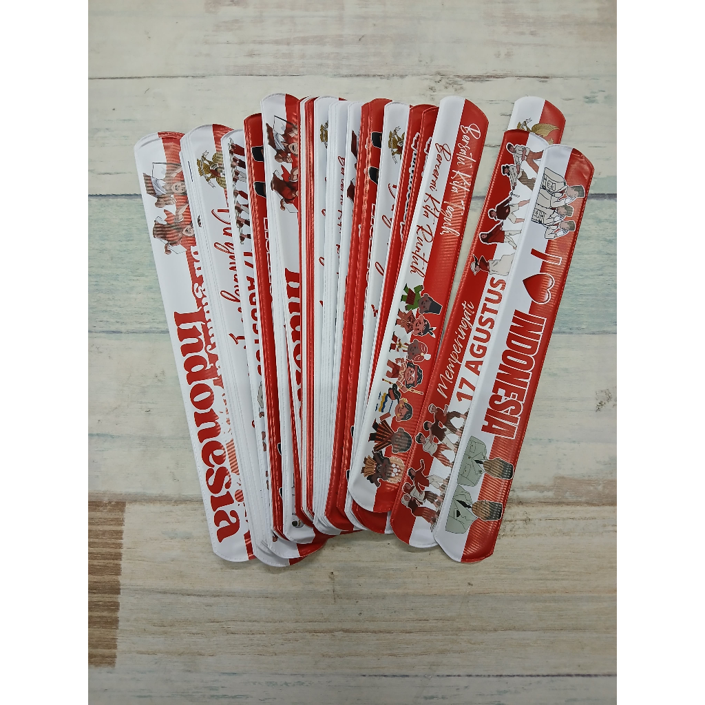 

GROSIR 50 PCS MAINAN ANAK GELANG PENGGARIS MOTIF MERAH PUTIH/KEMERDEKAAN *ACC I LOVE INDONESIA*