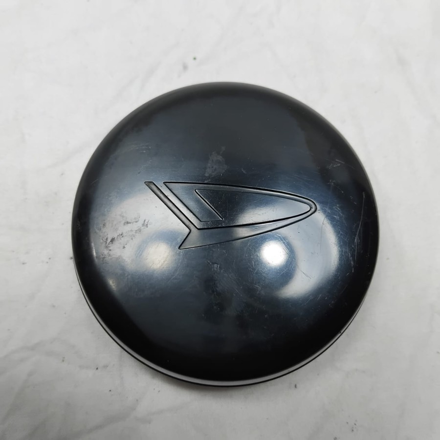 Dop Roda Tutup Velg Kaleng Hitam Daihatsu 1 Buah Bawah 7.3Cm Atas 7.7 Baru Stok Lama