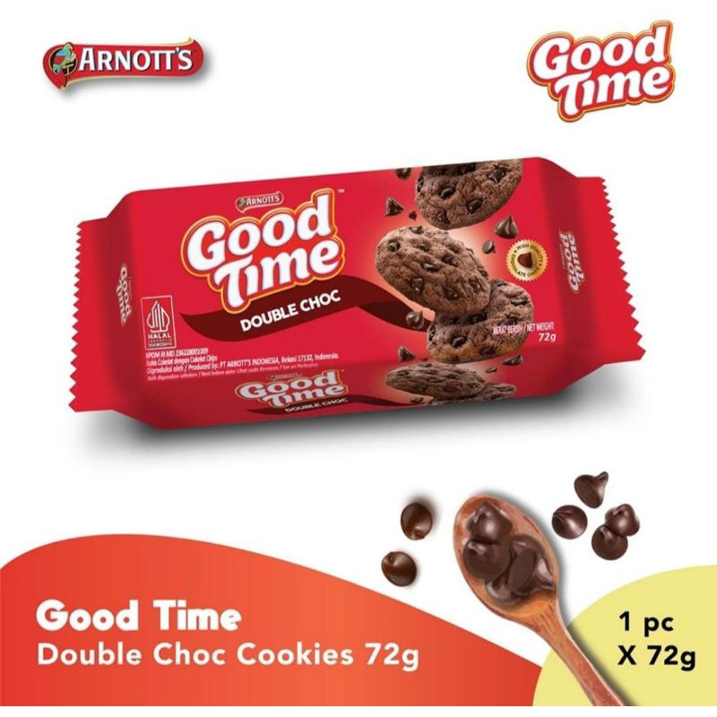 

GOOD TIME DOUBLE CHOC COOKIES ISI 72 GRAM