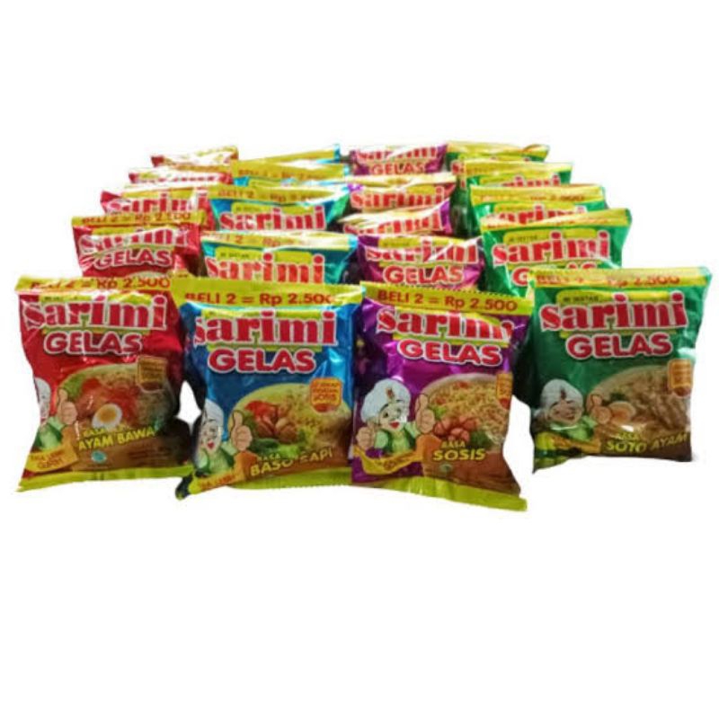 

SARIMI GELAS MIE SEDUH RASA AYAM BAWANG | SOTO AYAM | KARI AYAM | SOP BUNTUT | BAKSO Murce NETTO 10 PCS X 30GR