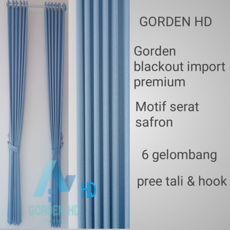 Gorden blackout import polos biru muda gorden jendela dan pintu