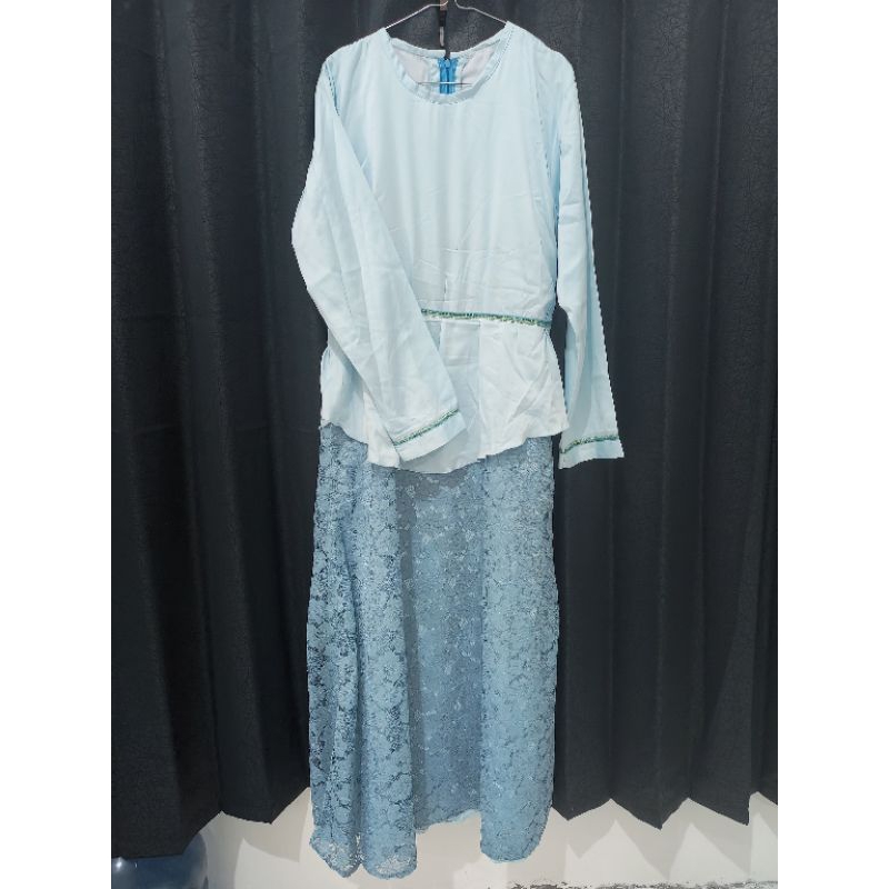 Gamis brokat biru