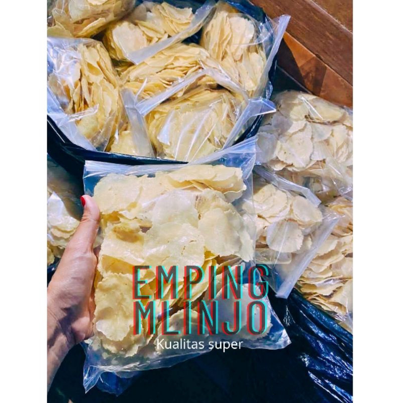 

emping melinjo mentah kualitas super tipis lebar kemasan 250gram,-lingga Snack.id
