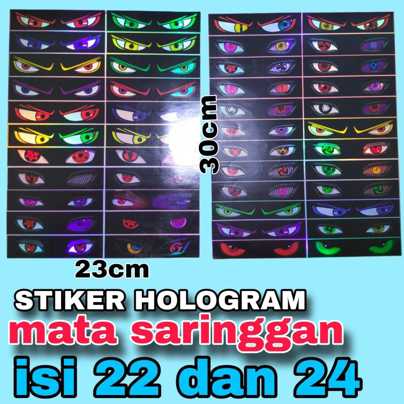 STIKER MATA SARINGGAN HOLOGRAM ISI 22 DAN 24