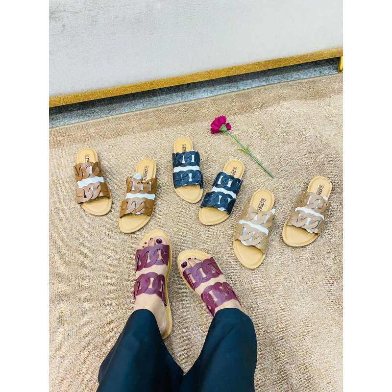 Sandal Kulit asli Wanita Sandal papirut teplek