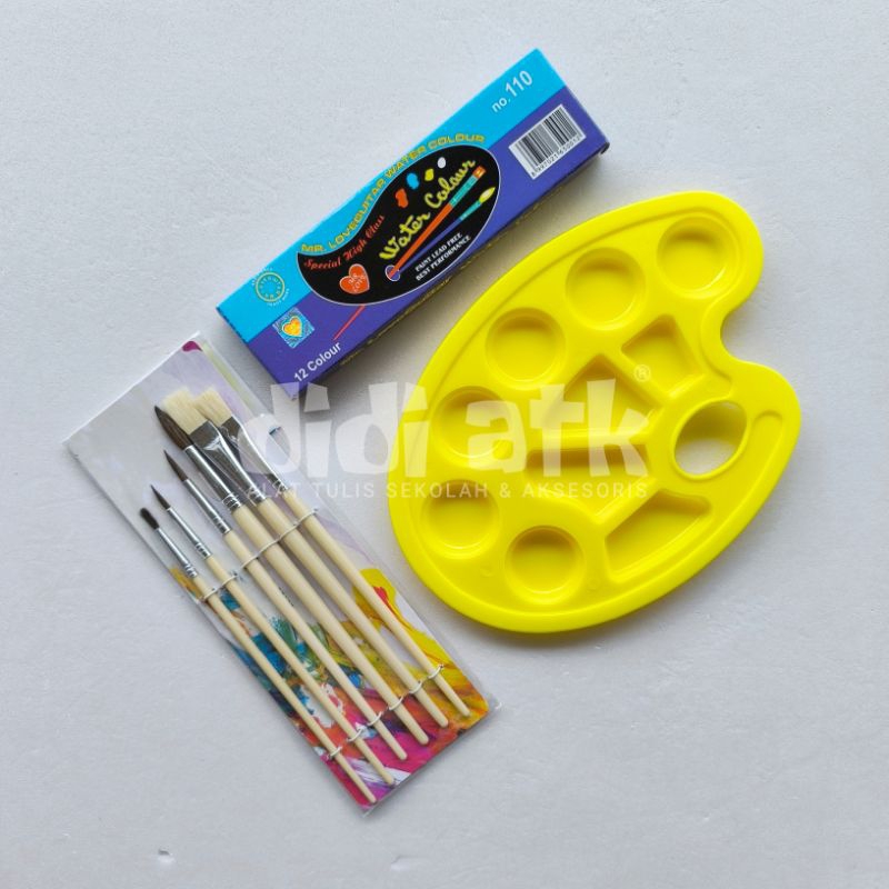 

Paket Alat Lukis Murah Cat Air Kuas & Palet