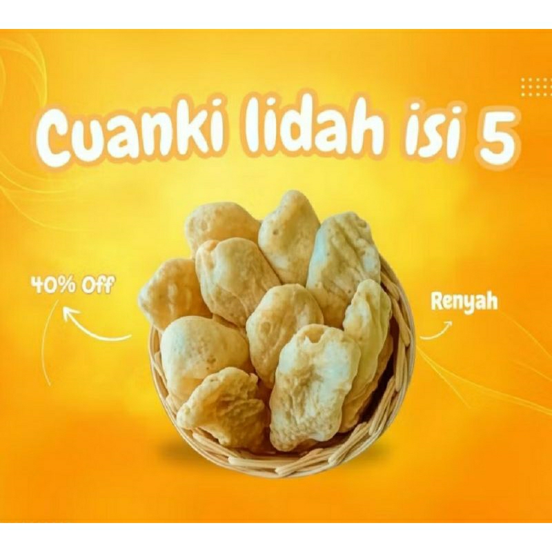 

Cuanki lidah super renyah isi 5pcs / CUANKI LIDAH SUPER RENYAH ISI 5PCS