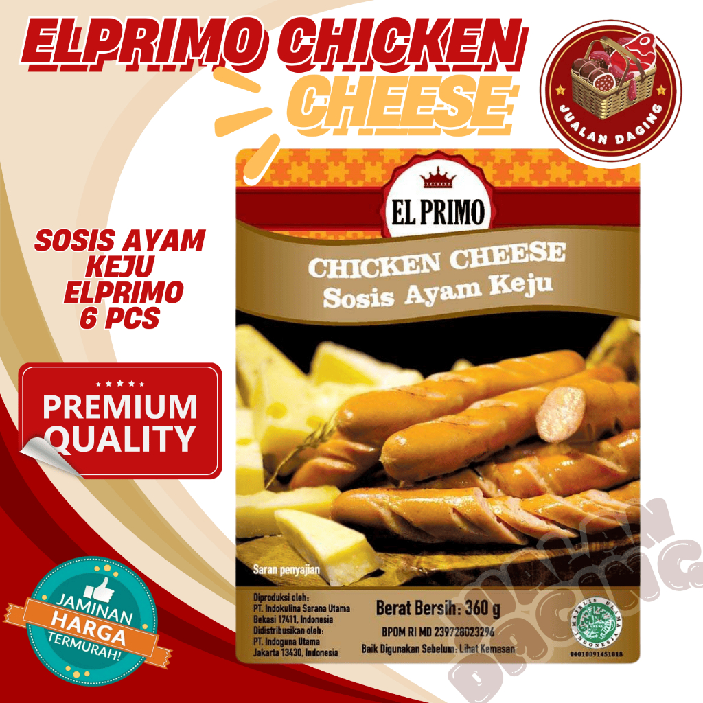 

EL PRIMO CHICKEN CHEESE SOSIS AYAM KEJU - 360 GRAM & 1KG