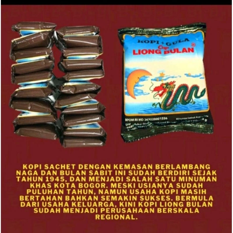 

Kopi liong bulan khas Bogor + gula kemasan 1pack