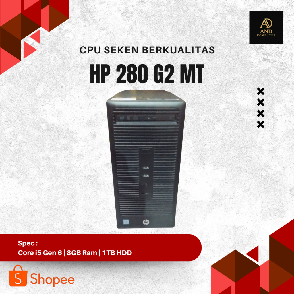 CPU HP 280 G2 MT Core i5 Gen 6 | PC Seken Bergaransi & Siap Pakai