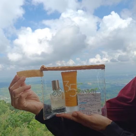 Dompet Kosmetik Skincare Mika Plastik Transparan Dompet Bening