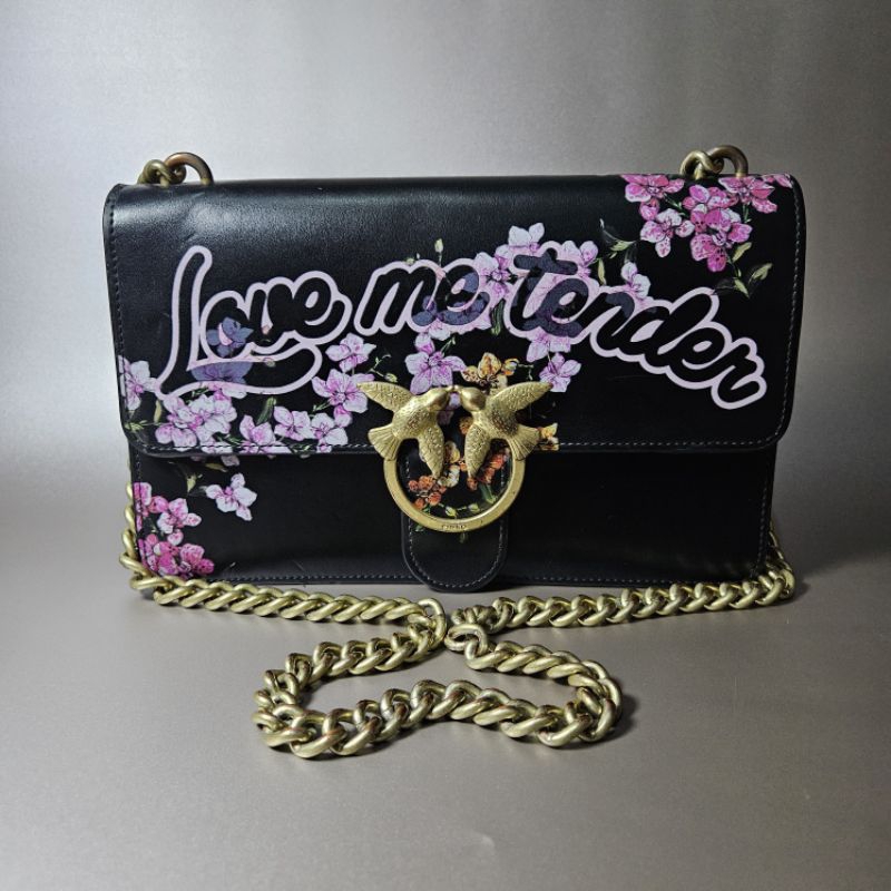 Tas Selempang Rantai Pinko Love Me Floral