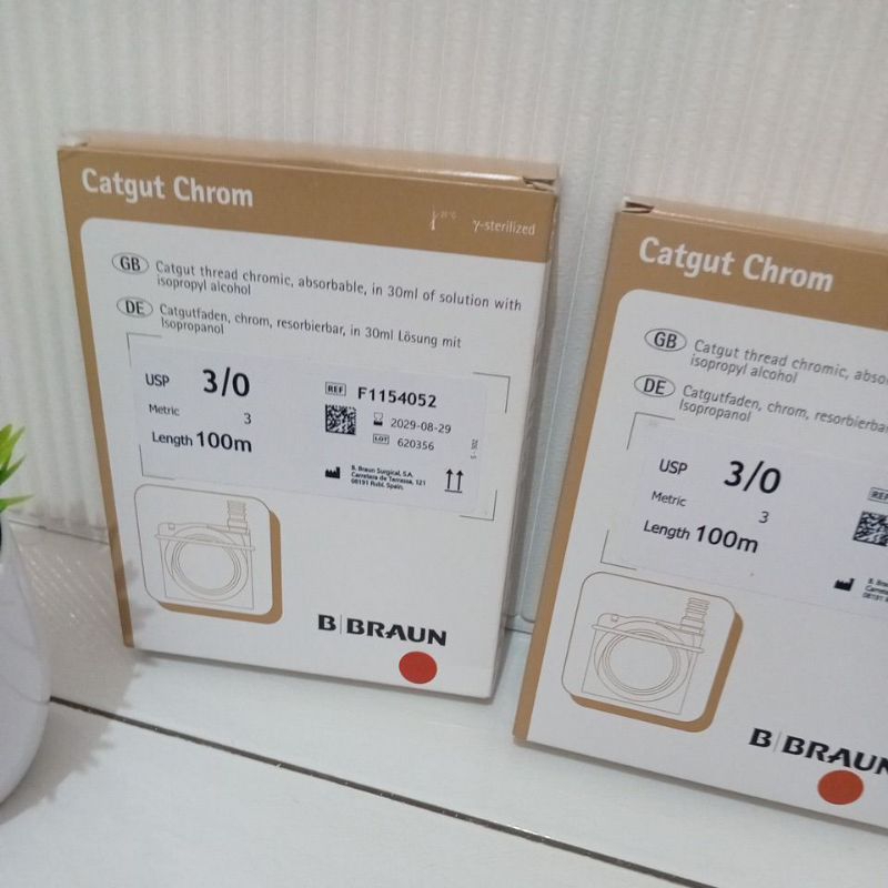 B Braun cat gut chromic 3 0 original/Catgut chromic 3 0/Benang chromic 3 0/chromic 3/0 Braun/Benang 