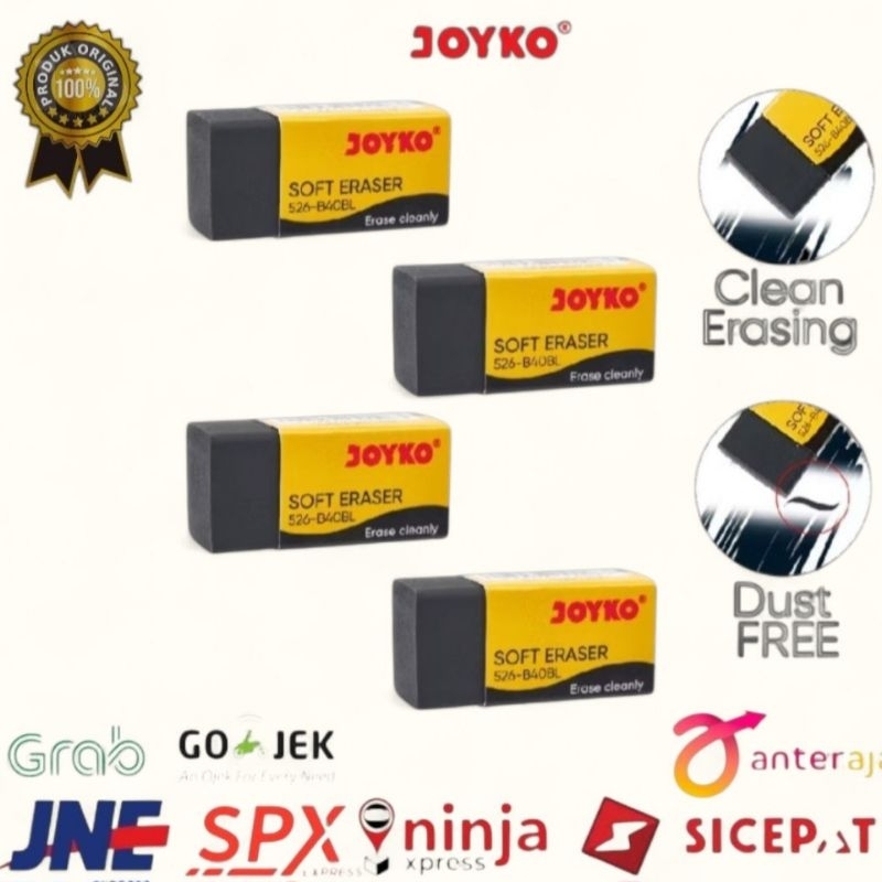 

1 pcs: Penghapus Eraser B40 Hitam Joyko