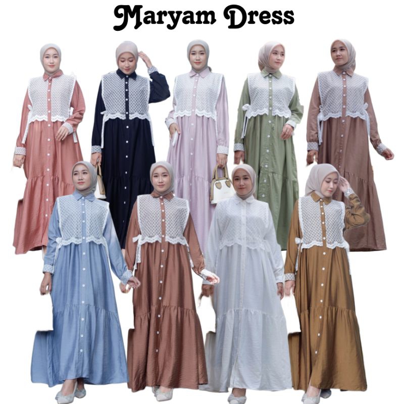 maryam dres gamis brukat polo linen gamis dres kondangan undangan brokat tile terbaru polos nikahan 
