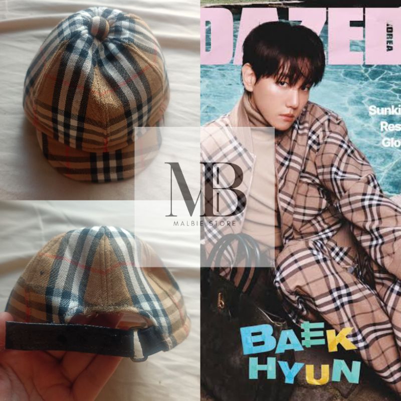 [READY] DOLL CLOTHES TOPI CAP BUCKET HAT BAEKHYUN BURBERRY 20CM IDOL KPOP CLOTHES DOLL