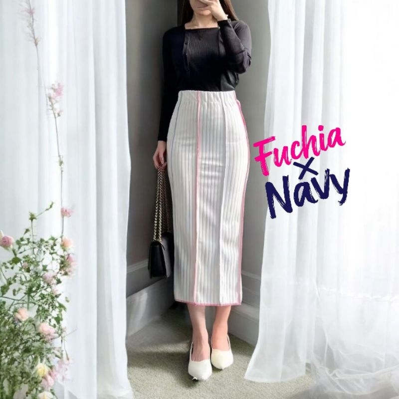 Rok Garis Warna-Warni Rainbow Skirt Wanita / Rok Pelangi Lucu & Stylish
