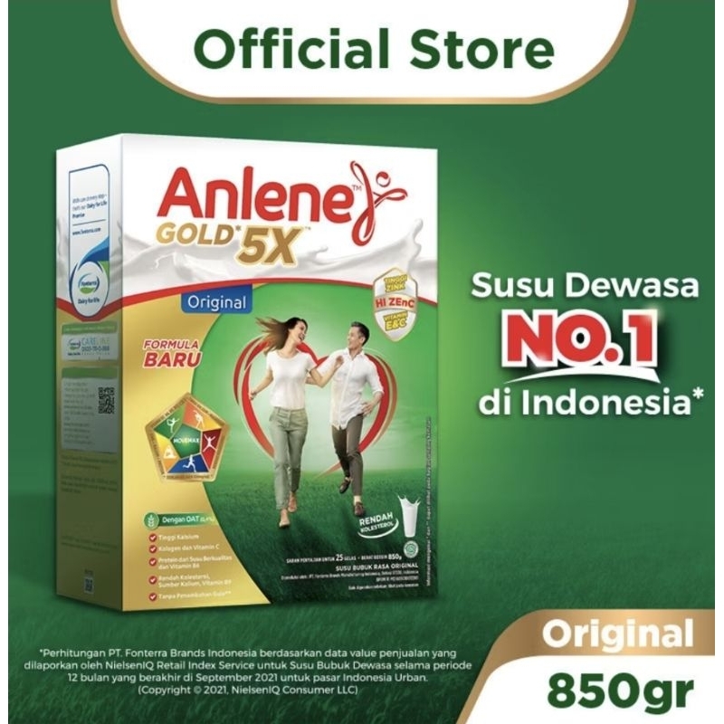 

Anlene Gold 5X Susu Bubuk Dewasa 850g - Nutrisi Tinggi Kalsium