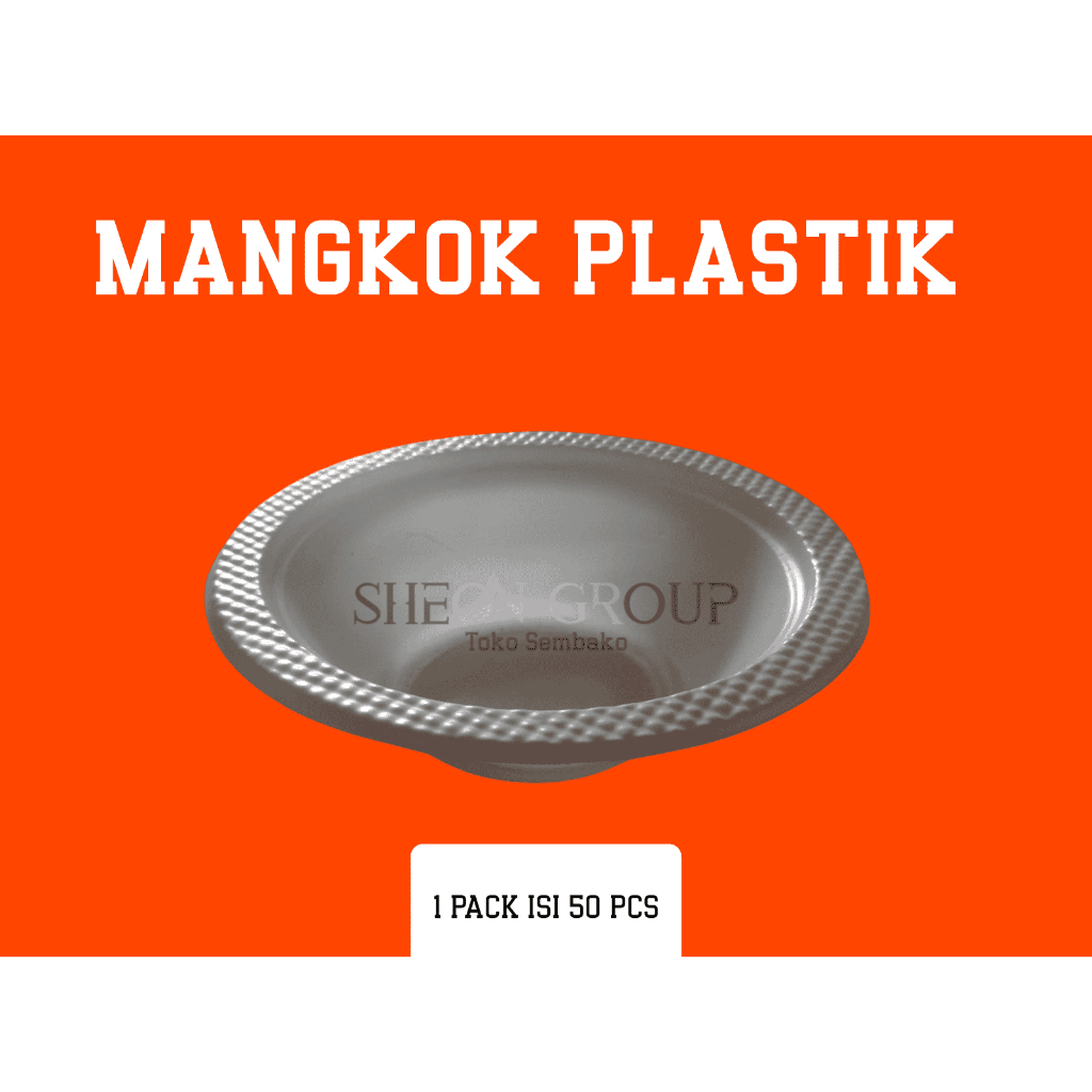 Mangkok Plastik / Putih Susu M6 M7 (Isi 50 PCS) / Sekali Pakai Food Grade Tahan Panas