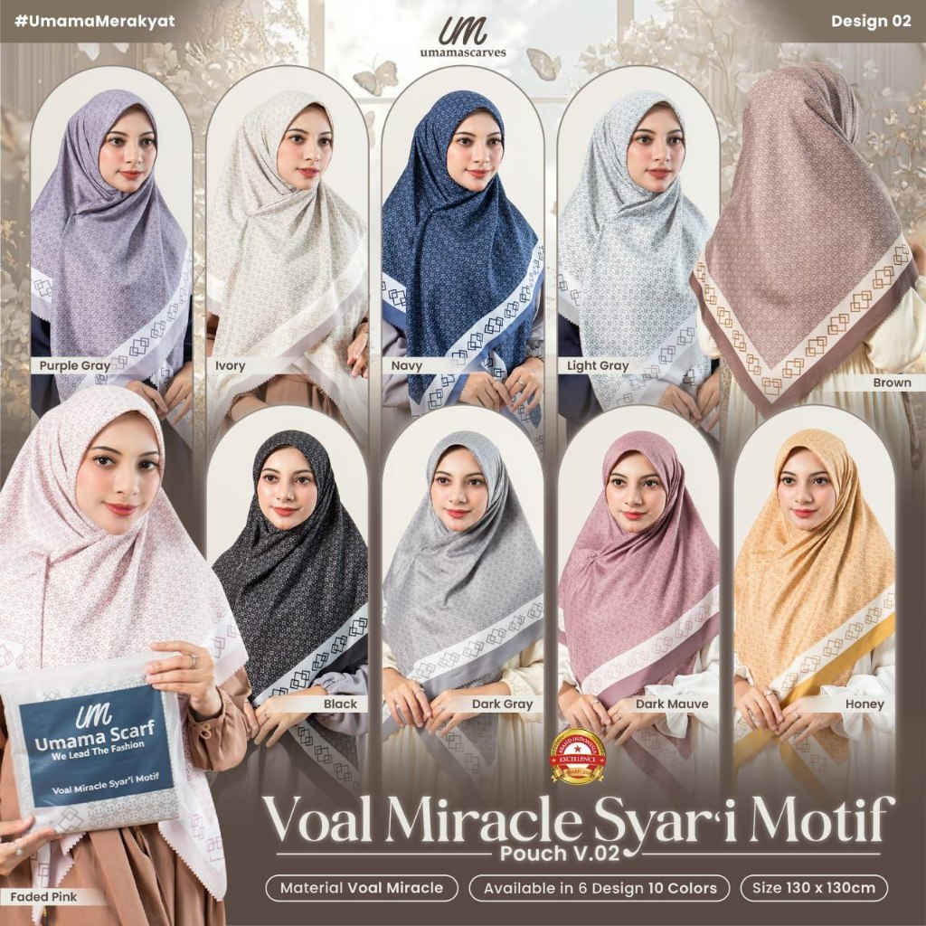 Gerai Rabbani/Hijab Segi Empat Motif Syari