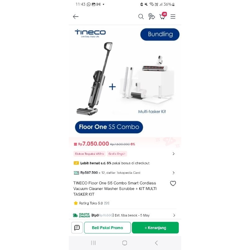 Tineco Floor One S5 Combo plus Multitasker Kit