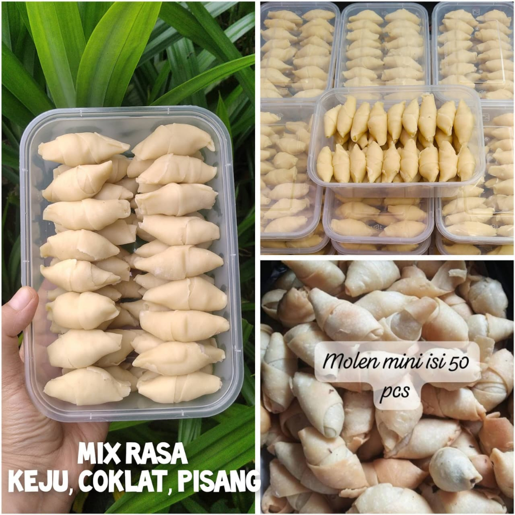 AUFA'S MOLEN MINI HOME MADE ISI 50PCS MIX RASA PISANG,COKLAT,KEJU (TANPA BAHAN PENGAWET)