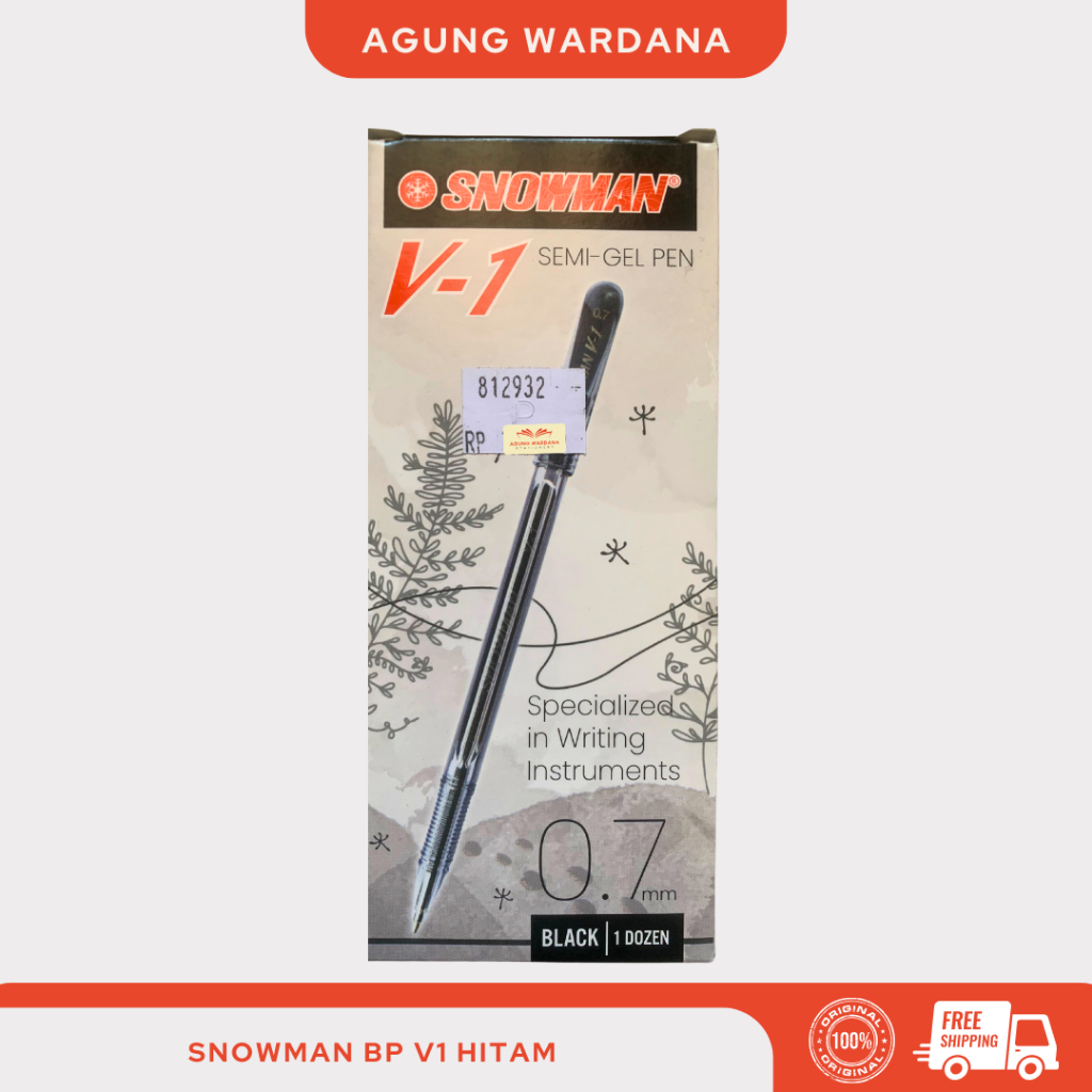 

BOLPOIN SNOWMAN BP V1 HITAM 0.7MM