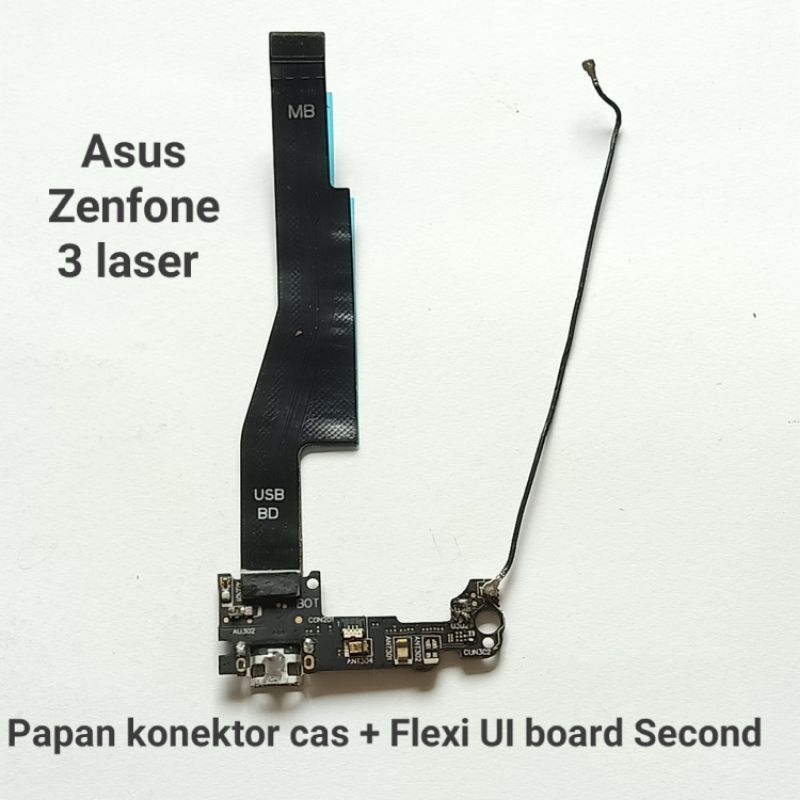 Papan konektor Cas / fleksibel UI board Asus Zenfone 3 laser ZC551KL Second Original Copotan