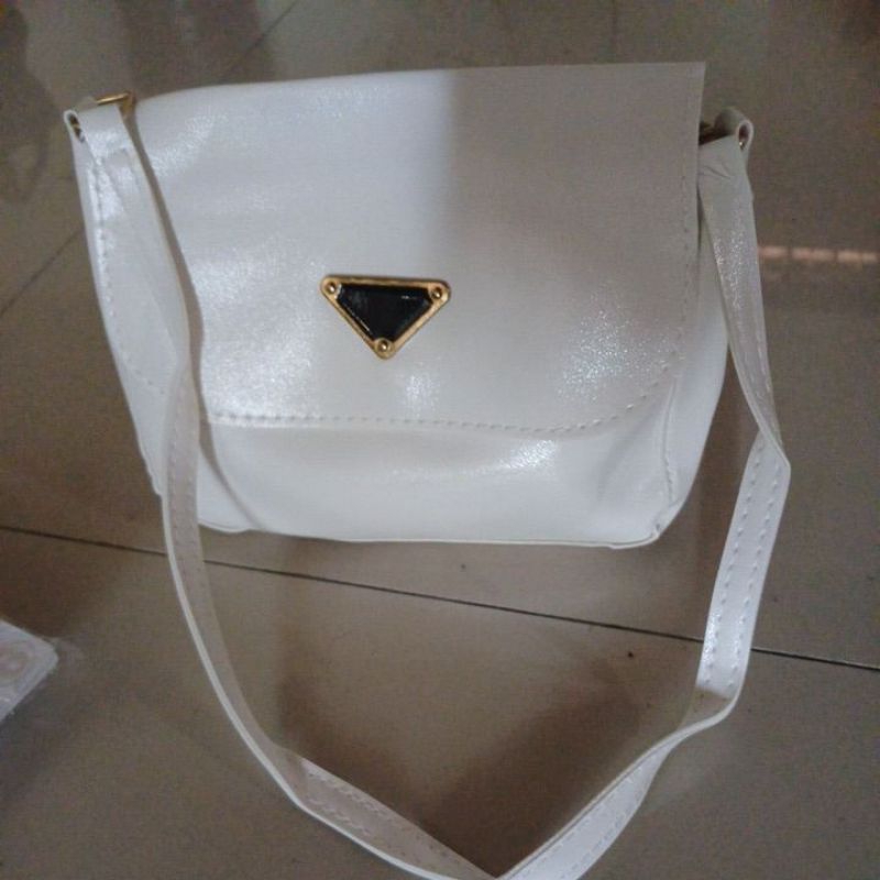 [NEW] Tas Wanita Import Warna Putih Shoulder Bag Selempang Tas Bahu Slingbag
