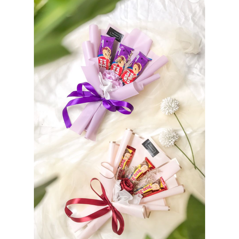 

Buket Murah Meriah Isi Snack dan Bunga Cocok untuk Kado Hadiah / Bucket Snack