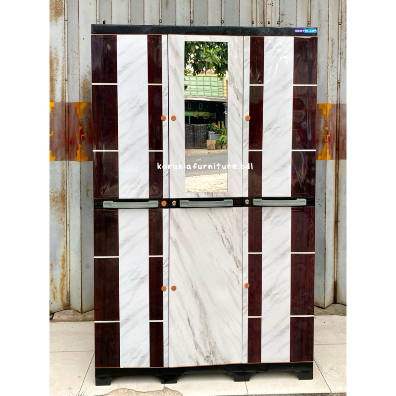 LEMARI PAKAIAN 3PINTU BEST PLAST BY OLYMPLAST | LEMARI PLASTIK GANTUNG SUSUN