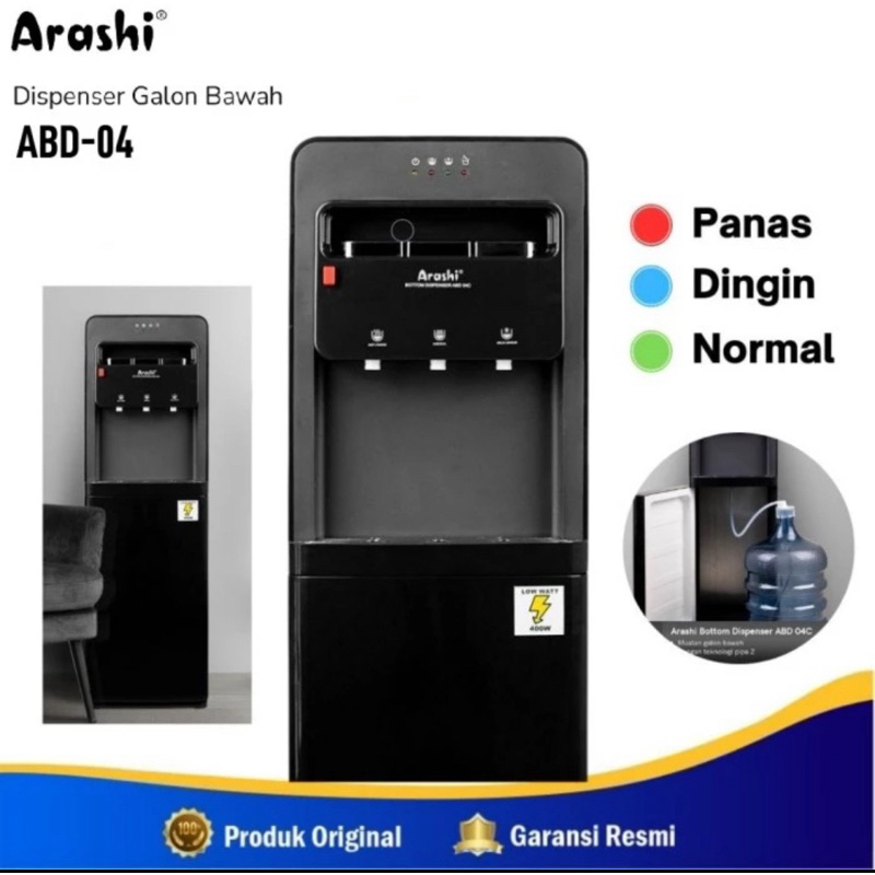 [ Arashi ] Dispenser Galon Bawah Arashi ABD-04C / ABD-05C / ABD-06C 3 Kran