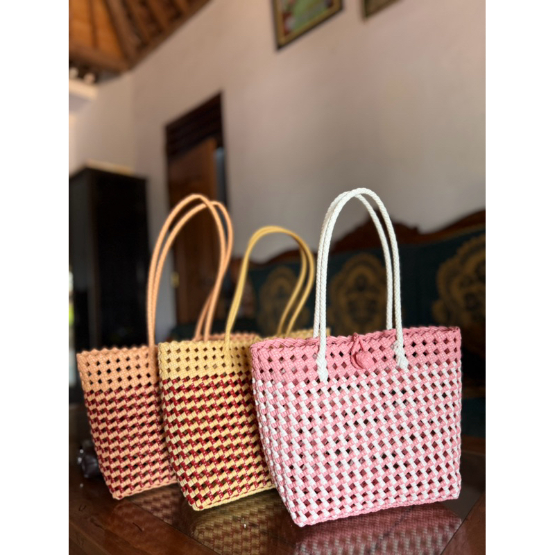 Hand Bag Anyaman Jali Premium Hampers Free Custom Warna dan Motif