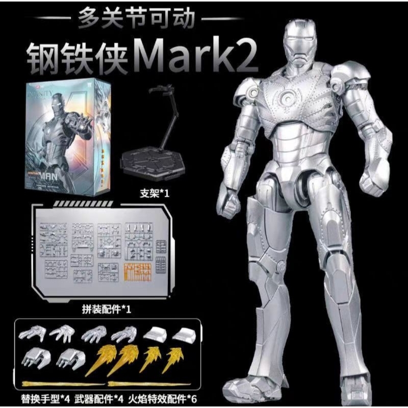 FONDJOY Marvel Iron Man Mark II Model Kit [1:12] Scale Model Kit dengan Artikulasi