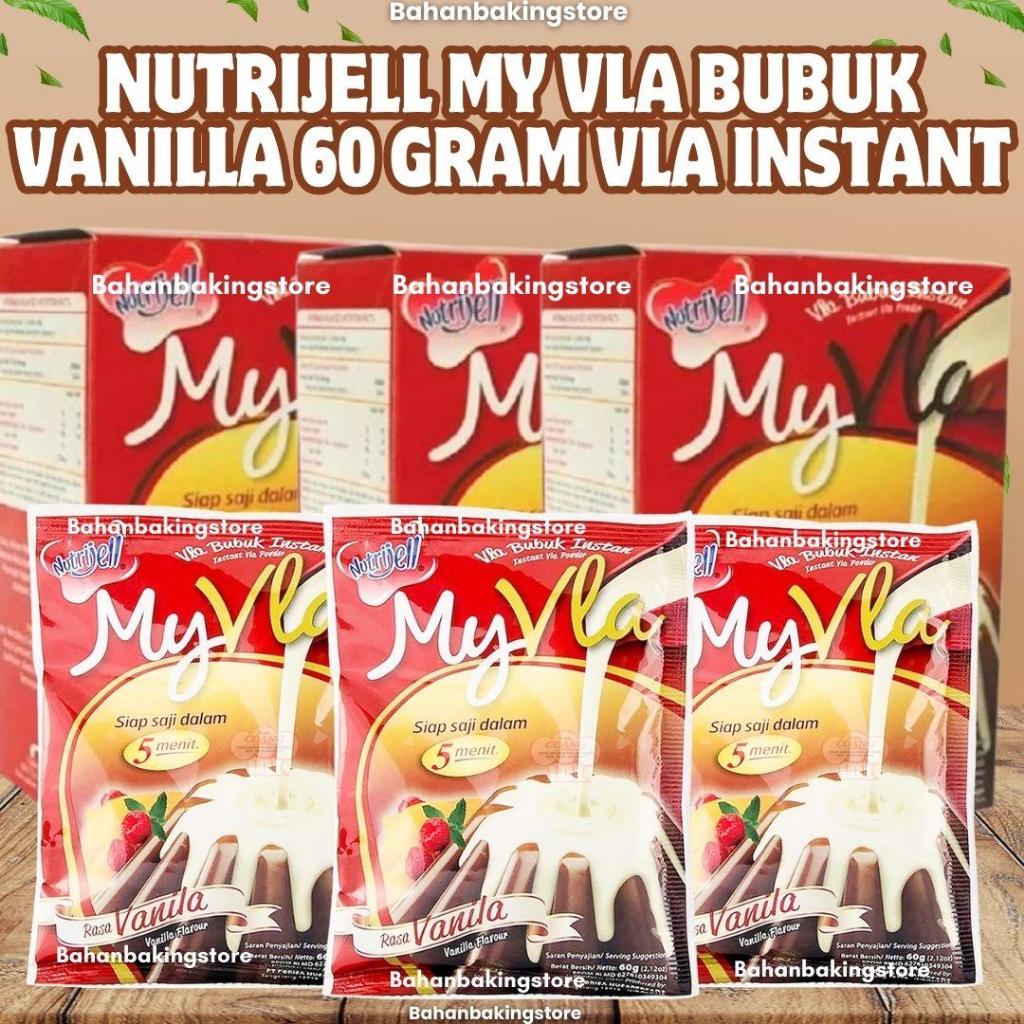 

NUTRIJELL MY VLA BUBUK VANILLA 60 GRAM VLA INSTANT JUAL SATUAN & PER BOX ISI 6 PCS | MYVLA VANILLA INSTANT SACHET | VLA FLA MYVLA UNTUK PUDING | WARNA PUTIH SUSU KEMASAN 60GRAM