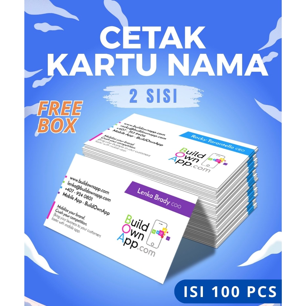 

Kartu Nama isi 100 free Box/ Kartu Nama Custom/ Bussiness Card/ Kartu Nama 1 sisi