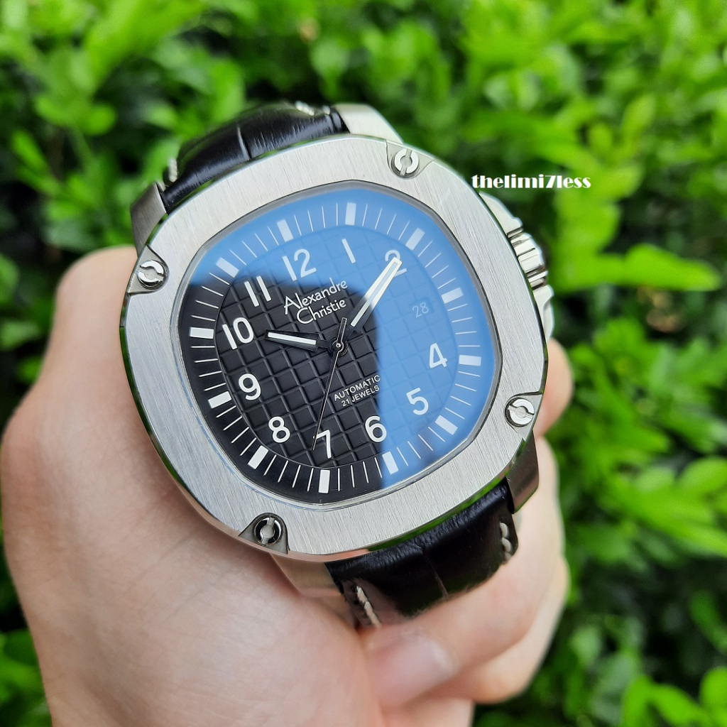 Jam tangan Alexandre Christie Steel automatic 21 jewels ref 6293MA 8215