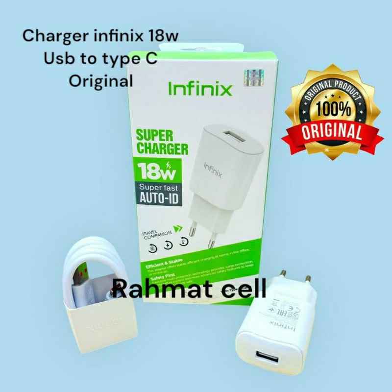 CHARGER INFINIX 18W TYPE C FAST CHARGING ORIGINAL ALL TYPE INFINIX