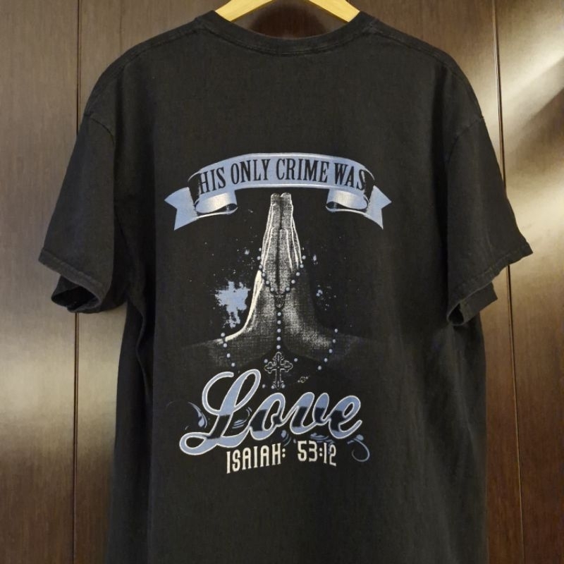 Kaos Vintage Jesus Tee His Only Crime Was Love Tshirt T-shirt Tee Baju