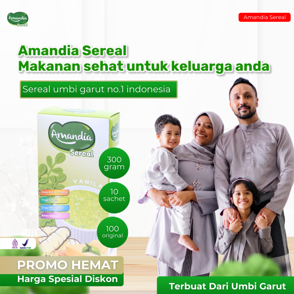 

Amandia Sereal Makanan Sehat Untuk Keluarga Anda Sudah BPOM & Halal Inonesia