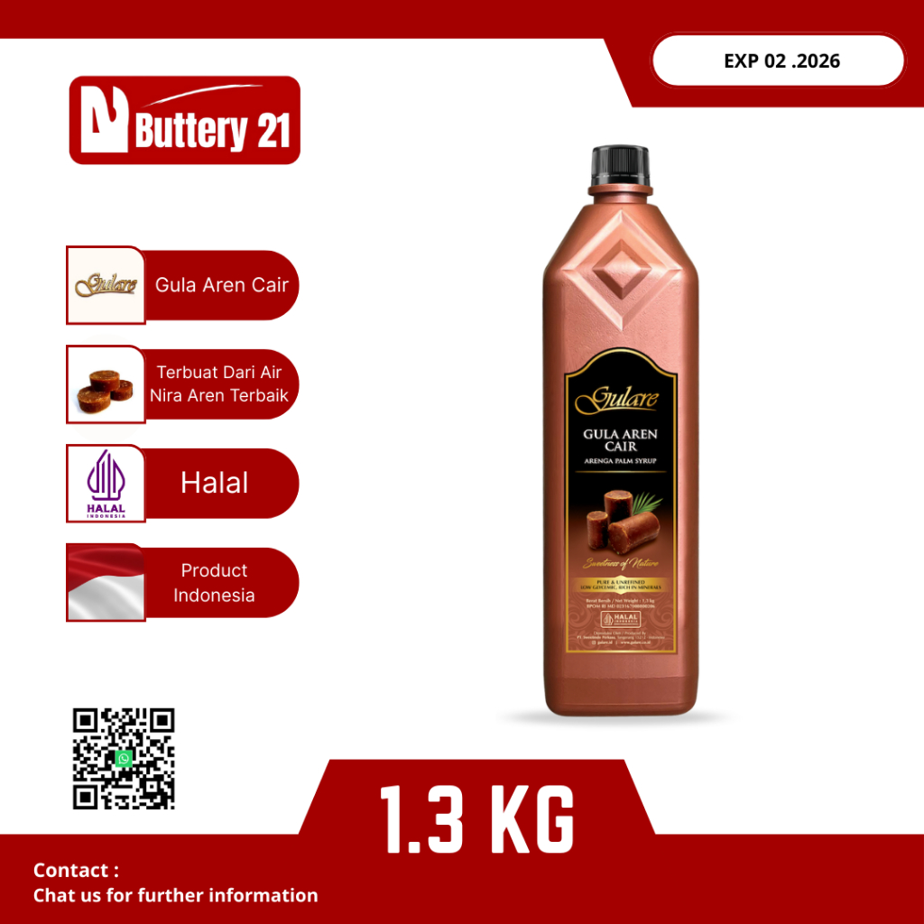 

GULARE PALM SUGAR SYRUP 1.3 KG/GULA AREN CAIR/ARENGA PALM SYRUP