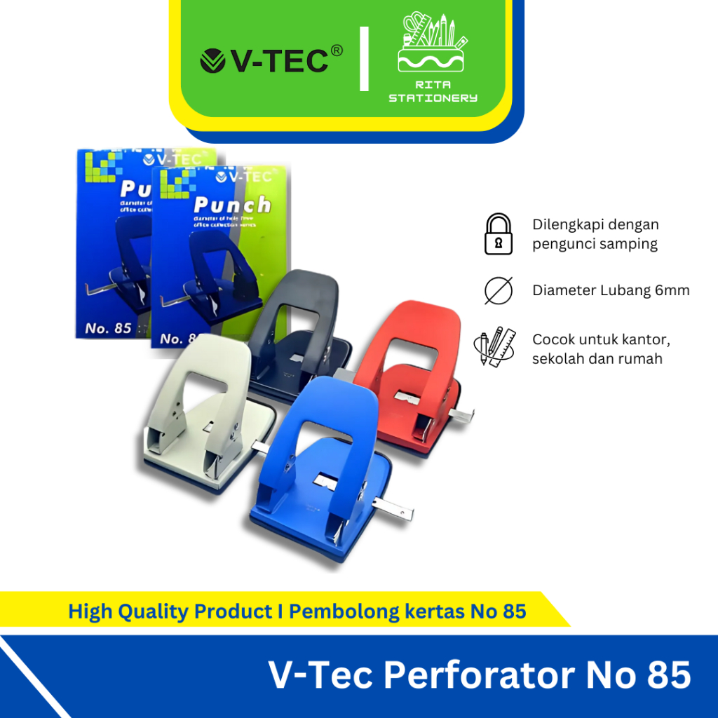

V-TEC Pembolong / Pelubang Kertas Punch No 85 Jumbo Besar - Satuan