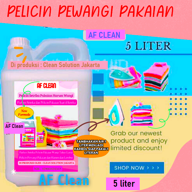 Pewangi Pelicin Setrika Pakaian Laundry 5L - Sakura Pelicin Pewangi Baju
