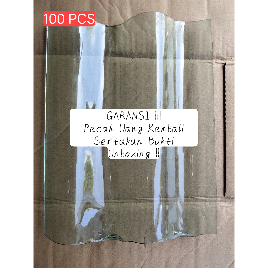 (100PC)Genteng Kaca Gelombang layur/Genteng kaca ngelayur/Atap genteng kaca/Genteng gelombang nglayu